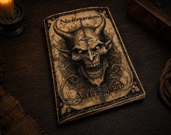 Necronomicon Codex – Handmade Lovecraft Grimoire | Cthulhu Mythos Artifact | Hand-Sewn Collector Book | RPG Prop