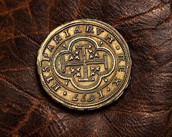 Spanish Doubloon Coin Replica | 8 Shields Segovia 1637 | Pirate Treasure Coin | Cob Coin | Spanish Empire Collectible