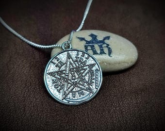 Tetragrammaton Sterling Silver Necklace, an original gift for fans of mystical jewelry and collectors