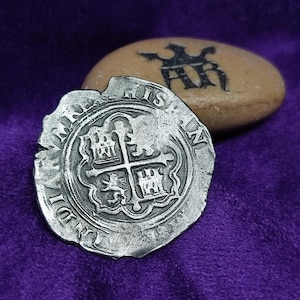 4 Reales munt van Filips II, Cobs, 4 Reales munt van Filips II, handgemaakte munt, metaalgieten, geef het cadeau aan een vriend
