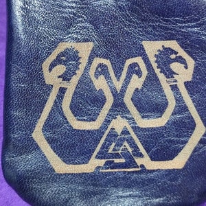 Sac en cuir Viking, drakar, sac en cuir Viking, sac en cuir Drakar, sac de rangement de dés, sac avec jeu de dés