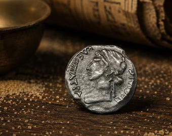 Cleopatra Coin Replica – Ancient Egyptian Coin – Handmade Historical Collectible – Egypt Queen Gift – Metal Coin – History Lover Gift