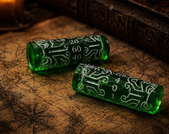 Mystic Emerald Cthulhu D100 Dice | Handmade Lovecraft RPG Percentile Dice | Resin Collector Gift | Call of Cthulhu Accessory