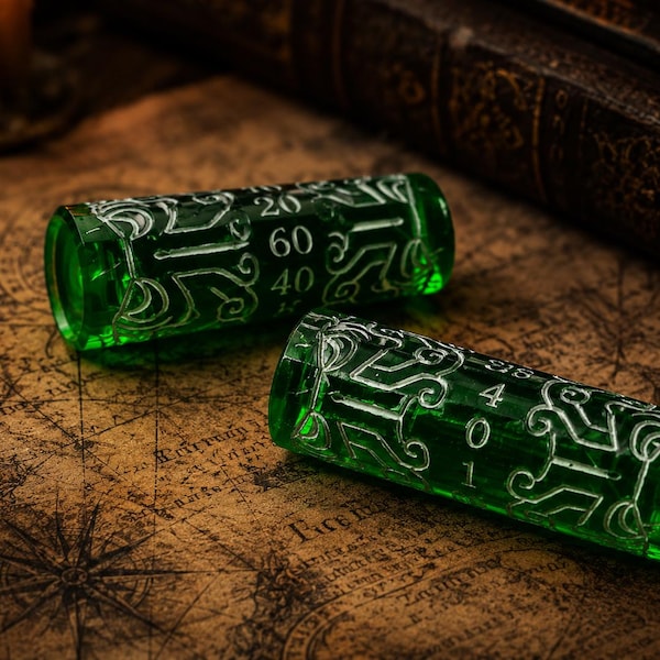 Mystic Emerald Cthulhu D100 Dice | Handmade Lovecraft RPG Percentile Dice | Resin Collector Gift | Call of Cthulhu Accessory