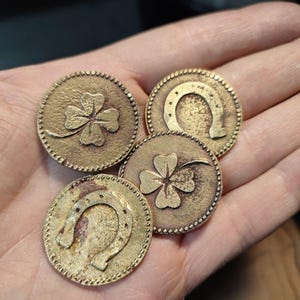 Lucky coin, lucky coin, lucky gold coin, lucky charm, handmade coin, gift to a friend, gold coin