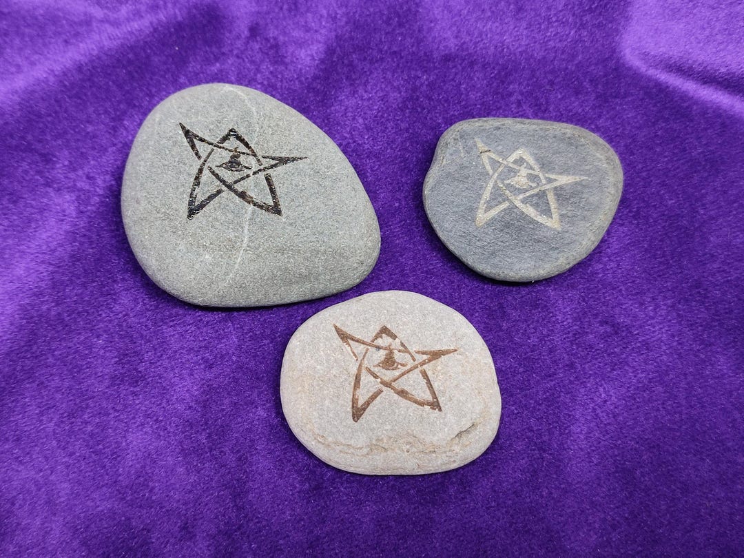 Arcane Rune Stones Arcane Stones, Cthulhu Stones, Lovecraft Stone, Give as a Gift to a ...