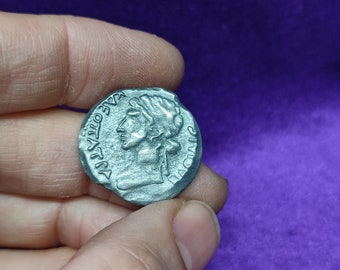 Cleopatra munt, Cleopatra munt, Egyptische munt, Egyptische munt, metalen munt, metalen munt, ambachtelijke munt, ambachtelijke munt