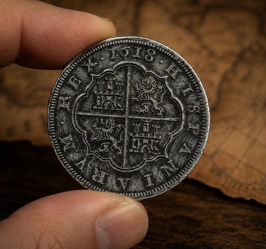 Spanish 8 Reales Felipe III Replica Coin | Segovia Mint | Pirate ...