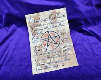 AR402 - Medieval manuscript pact with the devil, aged manuscript