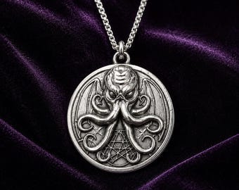 Cthulhu Necklace in Solid 925 Silver – Handmade Lovecraft Pendant | Mythos Jewelry | Gothic & Dark Academia Gift