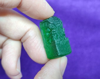 Jade Cthulhu Amulet, Cthulhu Idol, Small Green Pocket Figurine, Cthulhu Jade Amulet