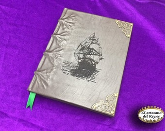AR457 - 7th Sea Roleplaying Book, Pirate Adventures, 7th Sea RPG Book, Roleplaying Game, Medieval Handmade Bound Book