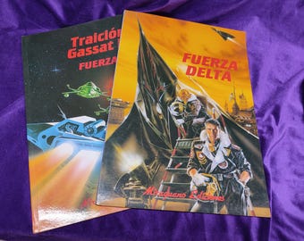 AR106 – Delta Force | Spanish Role-Playing Game 2 Books | Flawless Vintage RPG | Geek Gift / Role-Playing Game Set