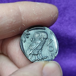 Greek Athenian tetradrachm coin, metal coins, Greek coins, Greece, gift to a friend