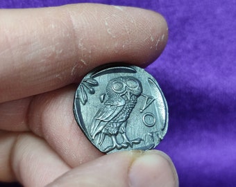 Greek Athenian tetradrachm coin, Greek Athenian tetradrachm coin, metal coins, Greek coins, Greece, gift to a friend