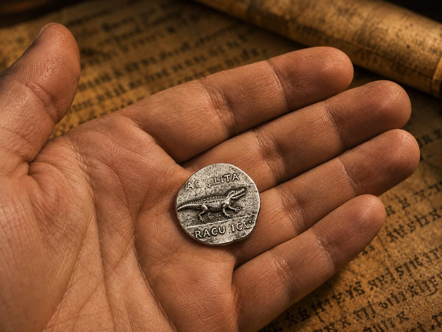クレオパトラコインレプリカ – 古代エジプトコイン – 手作りの歴史的