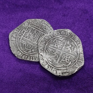 8 reales coin from 1650, 8 reales coin from 1650, handmade coin, metal casting, gift to a friend
