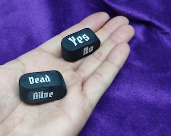 Oracle Dice Yes No | Solo RPG Dice | Dead Alive Dice DnD | Handmade Resin Dice | Oracle Dice Yes No