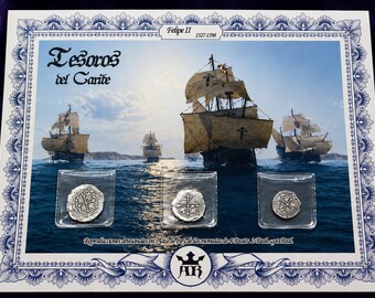 Felipe II Spanish Silver Cob Coin | Authentic 1500s Spanish Coin | Antique Pirate Treasure Collectible