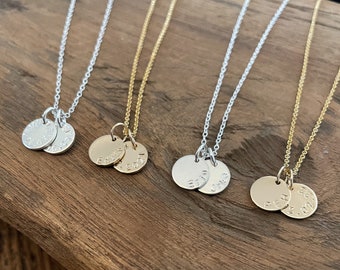 Personalised Sterling Silver Name Necklace: 14k Gold Filled, Date of Birth Necklace