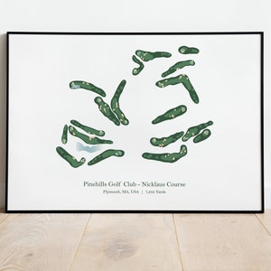 Geschenk Golf Wandkunst Geschenk Für Ihn Pinehills Golfclub Golfkurs Karte Golfer Geschenk Für Wohnzimmer Wandkunst Für Büro