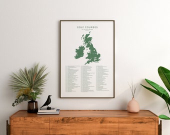 ゴルフマップ トップ100 イギリス アイルランド イギリス ゴルフコース チェックリスト ゴルフポスター ゴルフコース バケットリスト ゴルファーへのギフトアイデア ゴルフ デジタルウォールアート