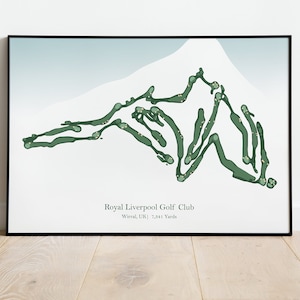 Golf Wandkunst Geschenk für Ihn Ihr Royal Silver Green Golf Club Golf Club Karte Weihnachtsgeschenk Golfer Geschenk Wohnzimmer Wandkunst für Büro UK Golf