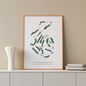 Geschenkidee Pikewood National Golf Club Golf Platz Karte Golf Wand Kunst Geschenk Für Ihn Ihr Golfer Geschenk Wohnzimmer Büro Kunst