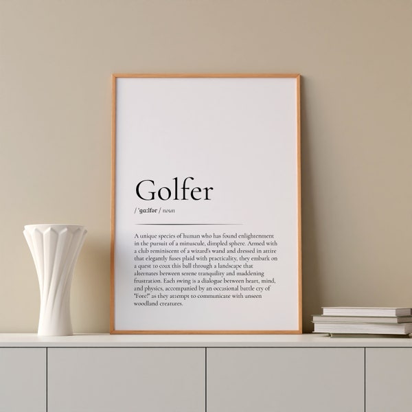 Gift Golf Wall Art Gift For Him Golf Poster Word Golfer Meaning Golf Course Funny Golfer Gift For Living Room Wall Art For Office