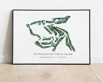 Carte du golf Art mural golf cadeau pour lui elle Carte du parcours de golf du Club de golf national du Canada cadeau golfeur pour le salon Art mural pour le bureau