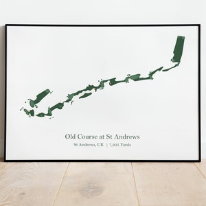 Geschenkidee Golf Wandkunst Geschenk für Ihn Golfer Geschenk Alter Platz Golfclub Golfkarte Wohnzimmer Wandkunst für Büro Geburtstagsgeschenk