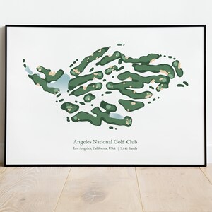Angeles National Golf Club Golf Platz Karte Golf Wand Kunst Geschenk für Ihn Ihr Weihnachtsgeschenk Golfer Geschenk Wohnzimmer Wand Kunst Für Büro USA