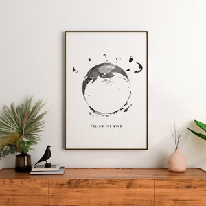 Pomysł na prezent Kitesurfingowy Kitesurfing Wall Art Kitesurfing Prezent dla Niego Jej Sztuka Surfingu Wystrój Domu Pobieranie Cyfrowe