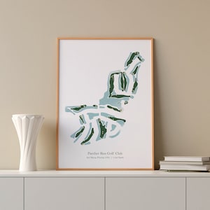 Idea de regalo: Arte mural de golf, regalo para él, Panther Run Golf Club, mapa del campo de golf, decoración del hogar, regalo de golfista para sala de estar, arte de oficina