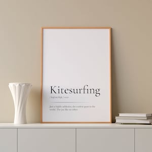 Geschenk Geschenkidee Kitesurfen Wörterbuch Wandkunst Für Ihn Ihr Kite Kitesurfen Bedeutung Kite Definition Lustiges Kiter Kitesurfing Poster