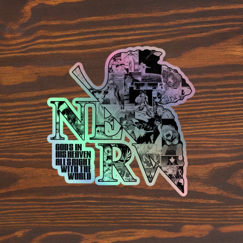 Neong Genesis Evangelion Manga Panel Holographic Sticker