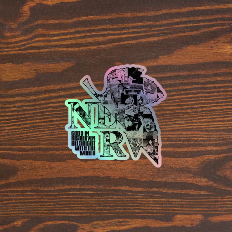 Neong Genesis Evangelion Manga Panel Holographic Sticker