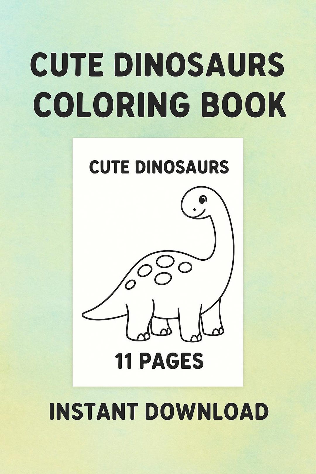 Dinosaur Coloring Pages for Kids | Cute Dino Printable Set | T-rex ...
