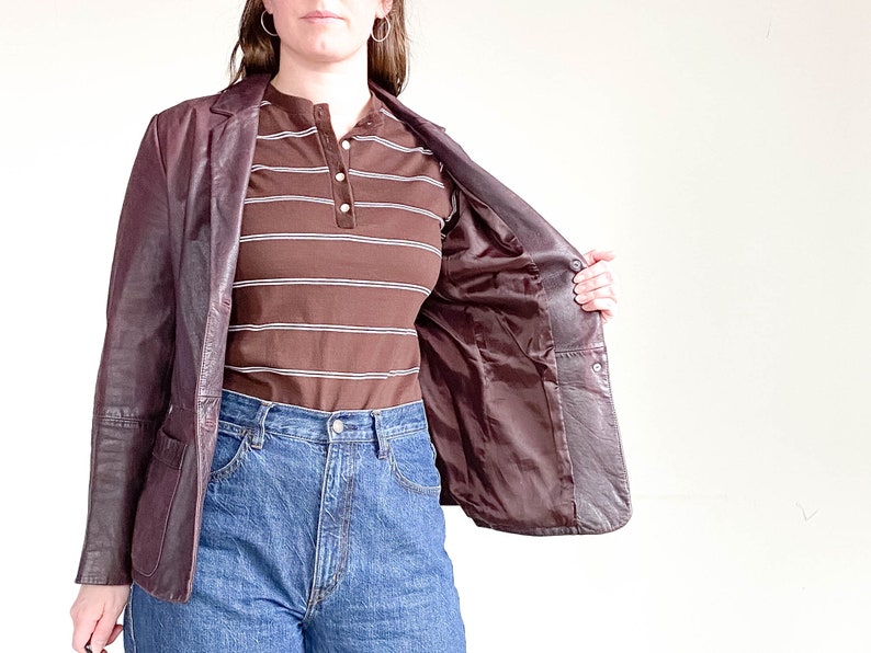 Vintage Leather Coat \u2013 90s Leather Blazer