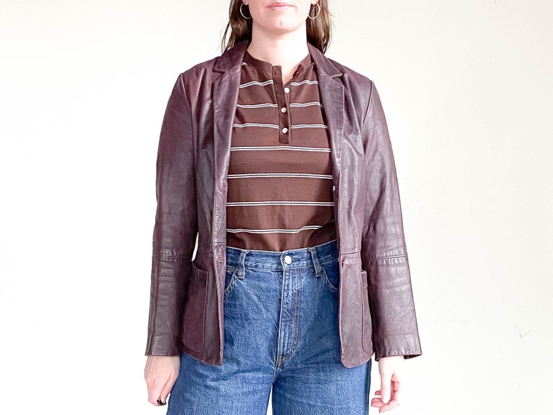 Vintage Leather Coat \u2013 90s Leather Blazer