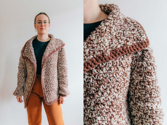 chunky rust cardigan