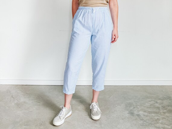 Vintage Easy Pants – Striped Pants – Seersucker El