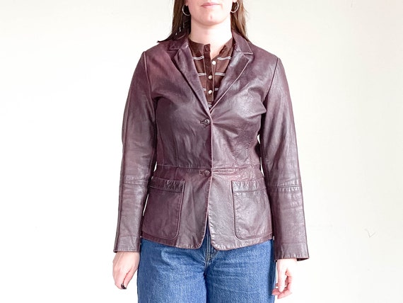 Vintage Leather Coat \u2013 90s Leather Blazer