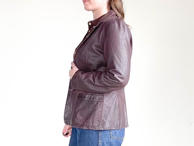 Vintage Leather Coat \u2013 90s Leather Blazer