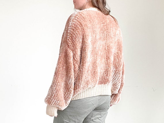 Vintage Knit Bomber Cardigan – Plush Hand Knit Jac
