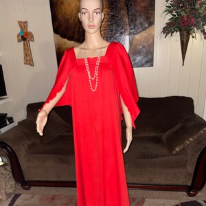 Peggy Lou Vintage Red Boho Dress X-Large image 1