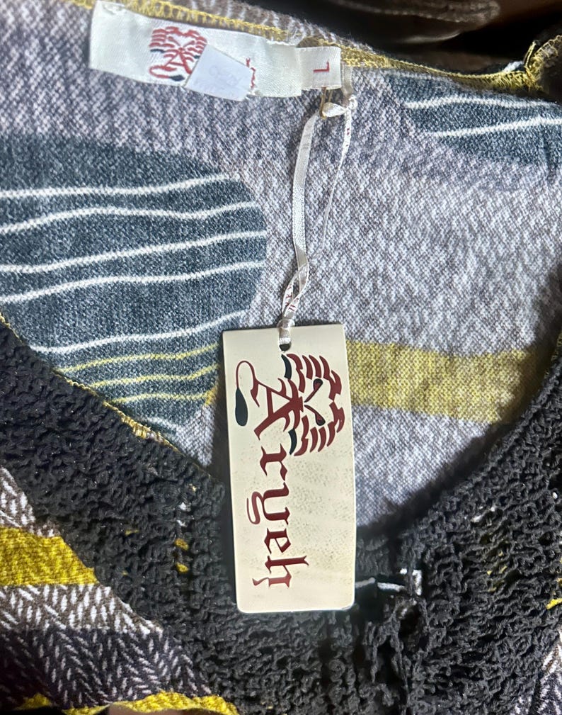Aryeh Anthropologie “Curry” ~ Size Large ~ Abstract Design ~ Yellow/Brown~ Boho Tunic Dress ~ New W/Tags bild 8