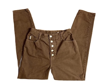 Bongo by Gene Montesano ~ Women’s Size 13 (30/30) ~ Vintage ~ Made in USA ~ Brown Denim High Waisted Jeans