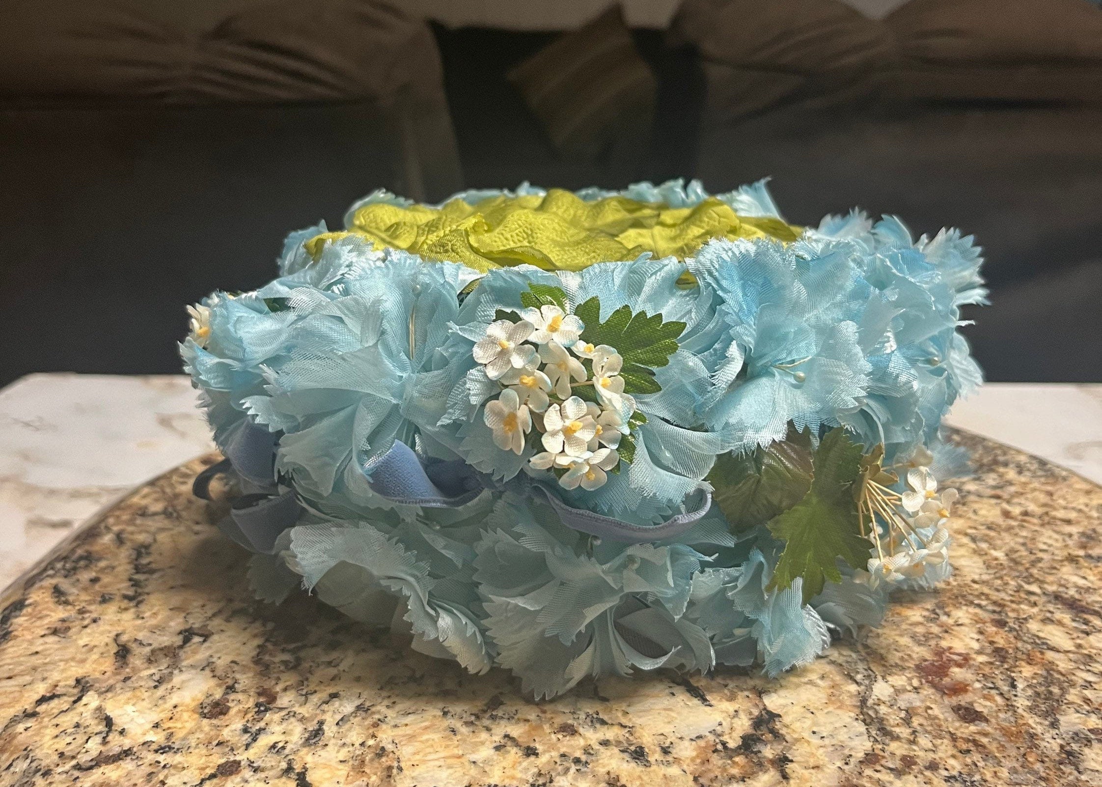 Marche Exclusive • Vintage • 1950’s • Floral • Blue/White/Green • Hat Bon Marche Hat - Etsy main image 4
