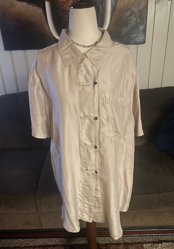 Kikomo Basic • Hawaiian Style • 100% Silk • Beige… - image 1